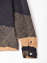 総柄 ハイネック長袖ブラウス