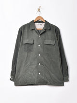 【3色展開】Backersコーデュロイ オープンカラー長袖シャツ