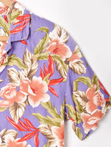 花柄 半袖オープンカラーシャツ