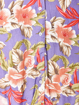 花柄 半袖オープンカラーシャツ