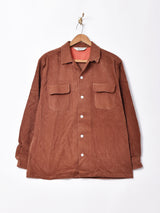【3色展開】Backersコーデュロイ オープンカラー長袖シャツ