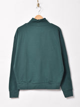 【2色展開】 ハーフジップ 刺繍 スウェットシャツ