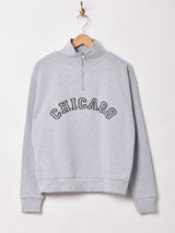 【2色展開】 ハーフジップ 刺繍 スウェットシャツ