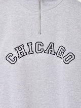 【2色展開】 ハーフジップ 刺繍 スウェットシャツ