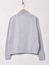 【2色展開】 ハーフジップ 刺繍 スウェットシャツ