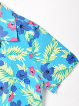 花柄 半袖オープンカラーシャツ