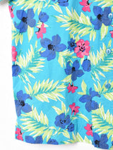 花柄 半袖オープンカラーシャツ