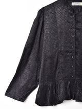 【2色展開】Emerald Motel スタンドカラー 長袖 ペプラムブラウス