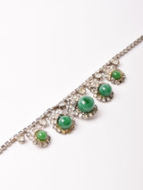 ラインストーン×グリーンストーン ネックレス