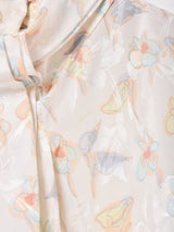 花柄 ハイネック 長袖ブラウス