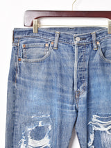 リメイク バングラディッシュ製 Levi's 501 ダメージデニムパンツ W35