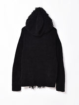 フード付き モールニットカーディガン