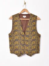 ペイズリー柄 ジャガード織りベスト