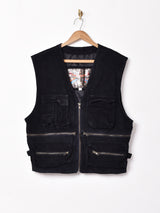 ジップアップ スエードベスト