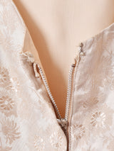 織り柄 ノースリーブドレス