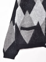 【4色展開】Backers アーガイル ブラッシュドカーディガン
