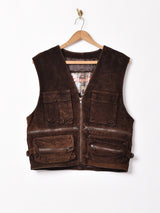 ジップアップ スエードベスト