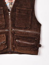 ジップアップ スエードベスト