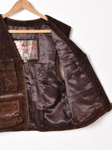 ジップアップ スエードベスト