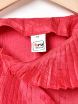 プリーツカラー 長袖ブラウス