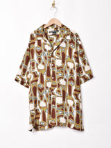 総柄 オープンカラー半袖シャツ