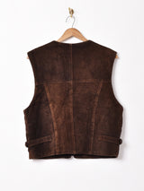 ジップアップ スエードベスト