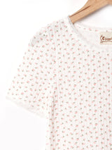 【2色展開】Elcamino 小花柄 半袖カットソー