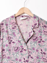 イタリア製 花柄 長袖 オープンカラーシャツ