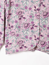 イタリア製 花柄 長袖 オープンカラーシャツ