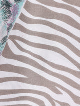 総柄 長袖 ボウタイブラウス