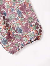 花柄 ボリュームスリーブ シアーブラウス