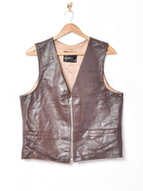 ブラウンレザーベスト