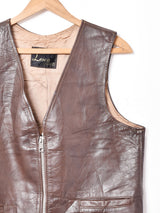 ブラウンレザーベスト