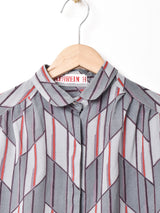 西ドイツ製 総柄 長袖 シアーシャツ