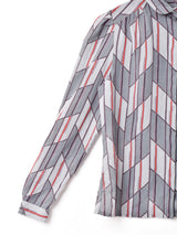 西ドイツ製 総柄 長袖 シアーシャツ