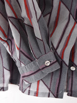 西ドイツ製 総柄 長袖 シアーシャツ