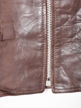 ブラウンレザーベスト