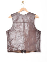 ブラウンレザーベスト