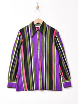 マルチストライプ 長袖シャツ