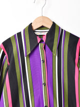 マルチストライプ 長袖シャツ