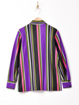 マルチストライプ 長袖シャツ