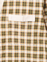 チェック柄 ノーカラーパジャマシャツ