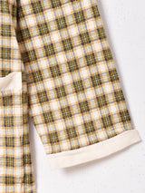 チェック柄 ノーカラーパジャマシャツ