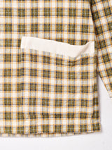 チェック柄 ノーカラーパジャマシャツ