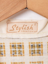 チェック柄 ノーカラーパジャマシャツ