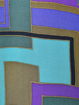 総柄 長袖 シルクシャツ