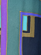 総柄 長袖 シルクシャツ