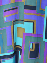 総柄 長袖 シルクシャツ