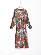 イギリス製 総柄 ドルマンスリーブワンピース