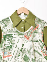 レイヤードデザイン プルオーバー 長袖シャツ